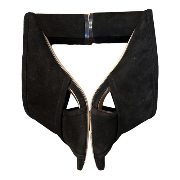 STUART WEITZMAN Suede Criss-Cross Block Heel Mule Sandals Size 7.5 - Picture 7 of 13